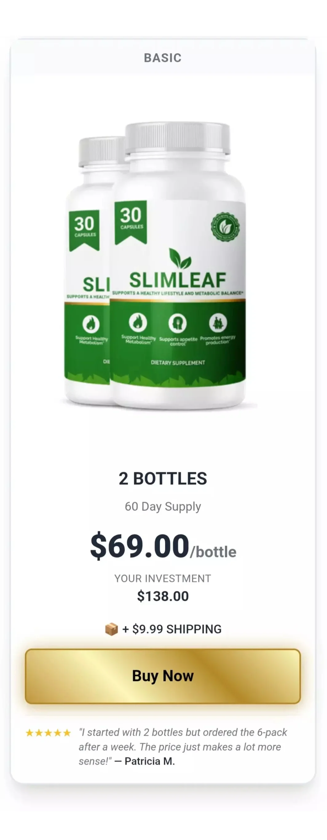 SlimLeaf™ 2 bottles pricing